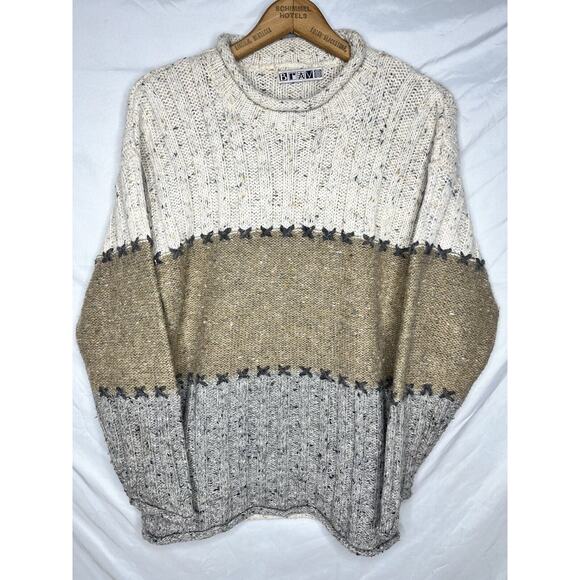 Bravo Roll Neck Sweater Pullover Wool Blend Size Medium Mens Vintage 1990s - Picture 1 of 10